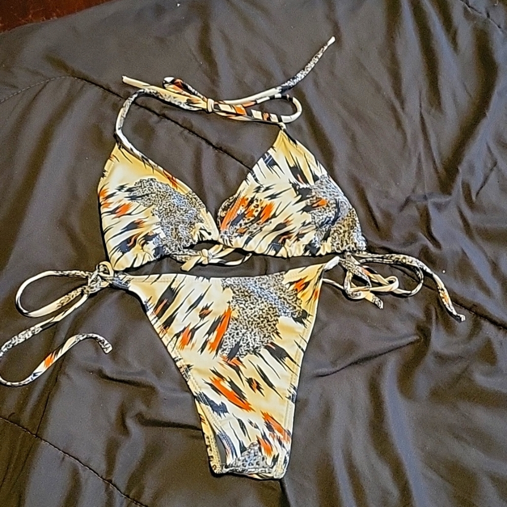 Cheetah print 2pc bikini (S)
